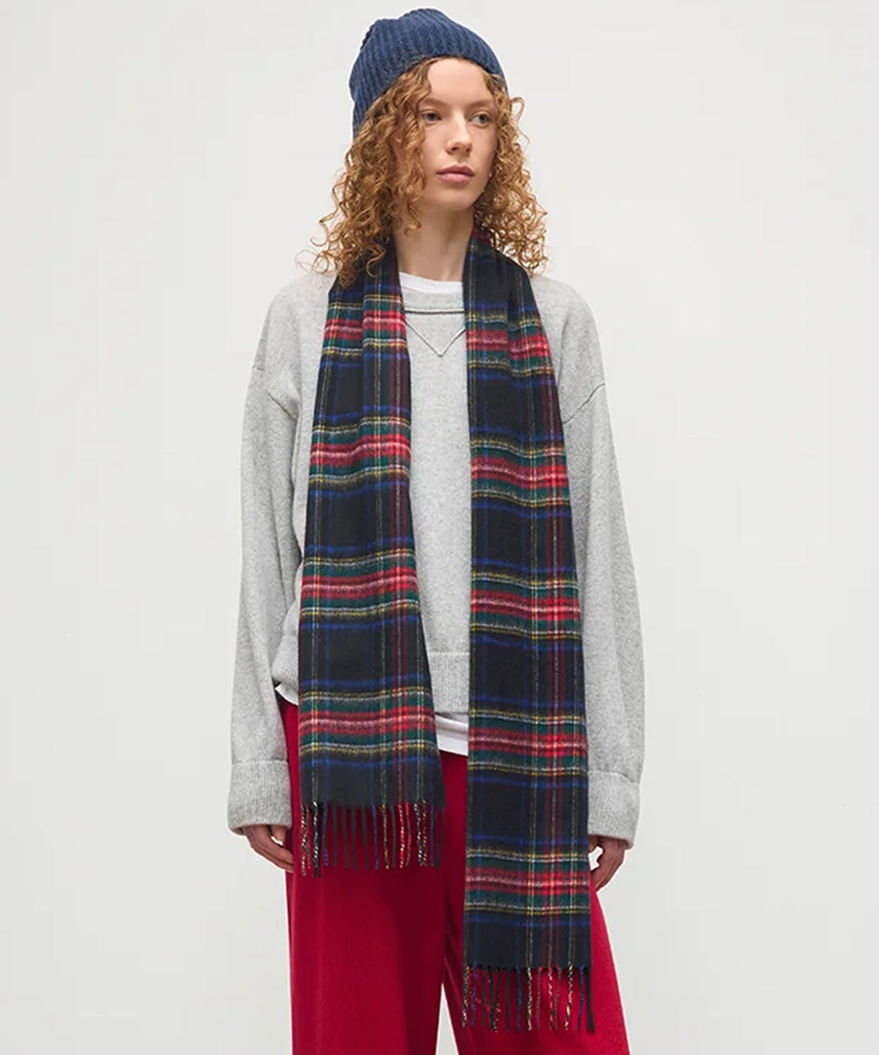 Johnstons of Elgin 小判チェックスカーフ カシミヤ 新品未使用 小判チェックスカーフ(定番)(カシミヤ) 全6色 | BRITISH MADE
