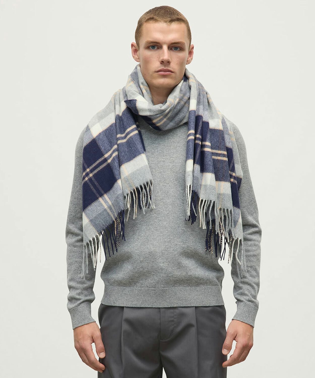 大判チェックストール(定番)(カシミヤ) 全7色 | BRITISH MADE