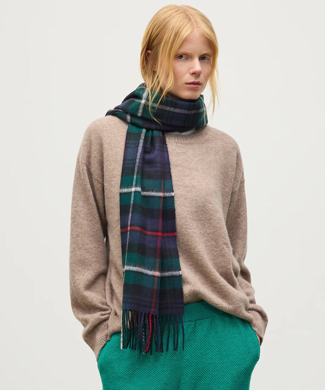 中判チェックスカーフ(定番)(カシミヤ) 全7色 | BRITISH MADE