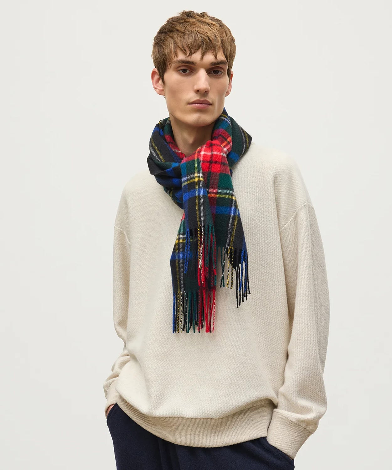 中判チェックスカーフ(定番)(カシミヤ) 全7色 | BRITISH MADE