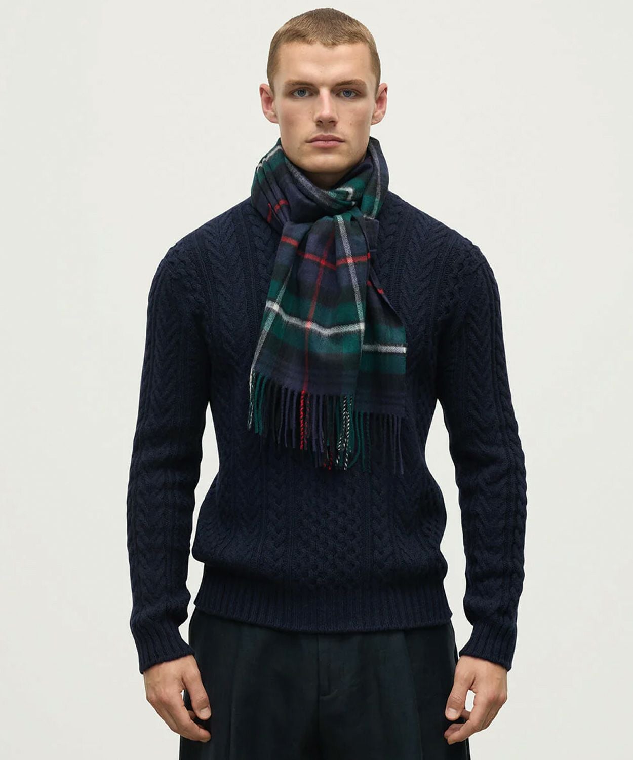 中判チェックスカーフ(定番)(カシミヤ) 全8色 | BRITISH MADE