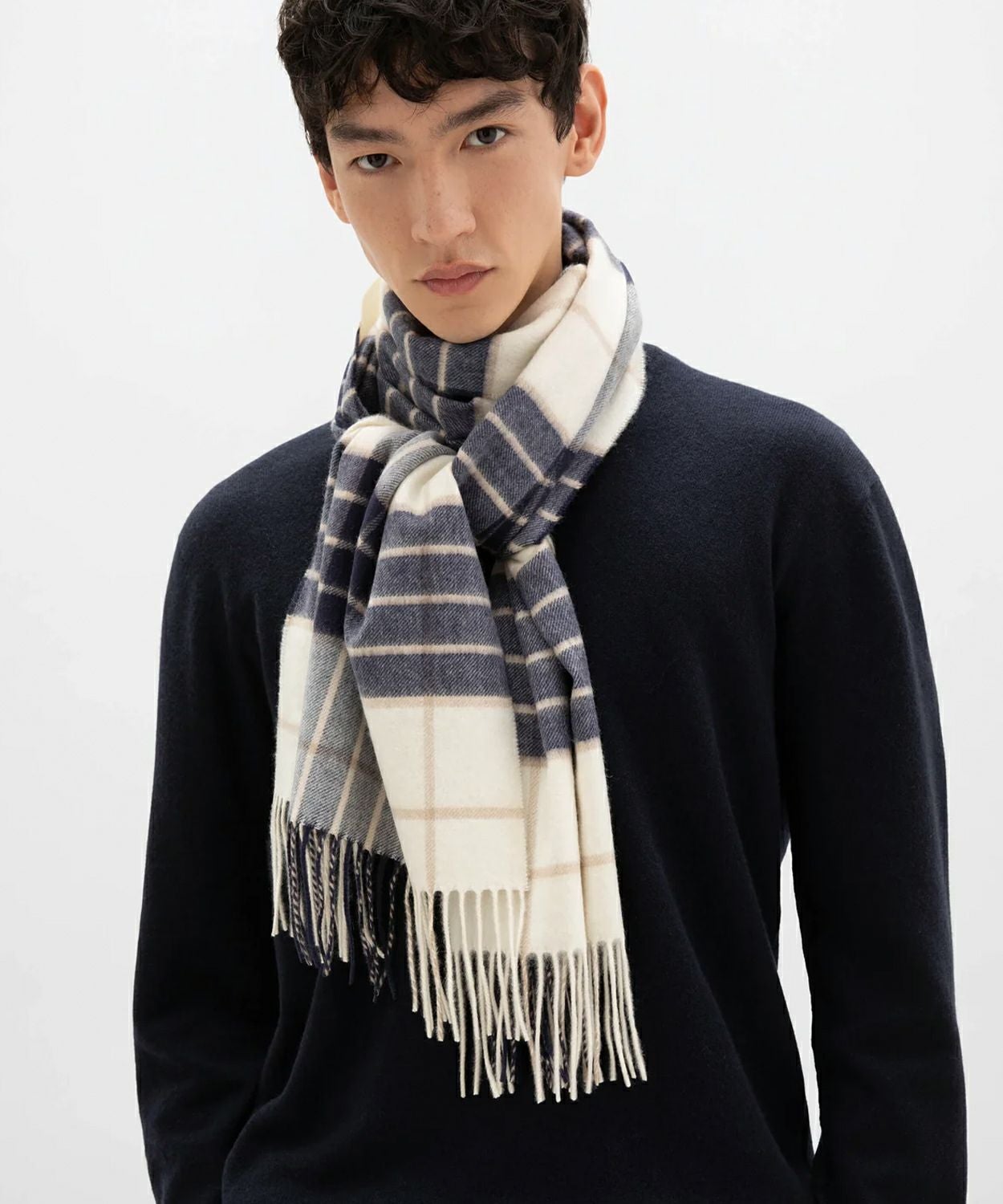 中判チェックスカーフ(定番)(カシミヤ) 全8色 | BRITISH MADE