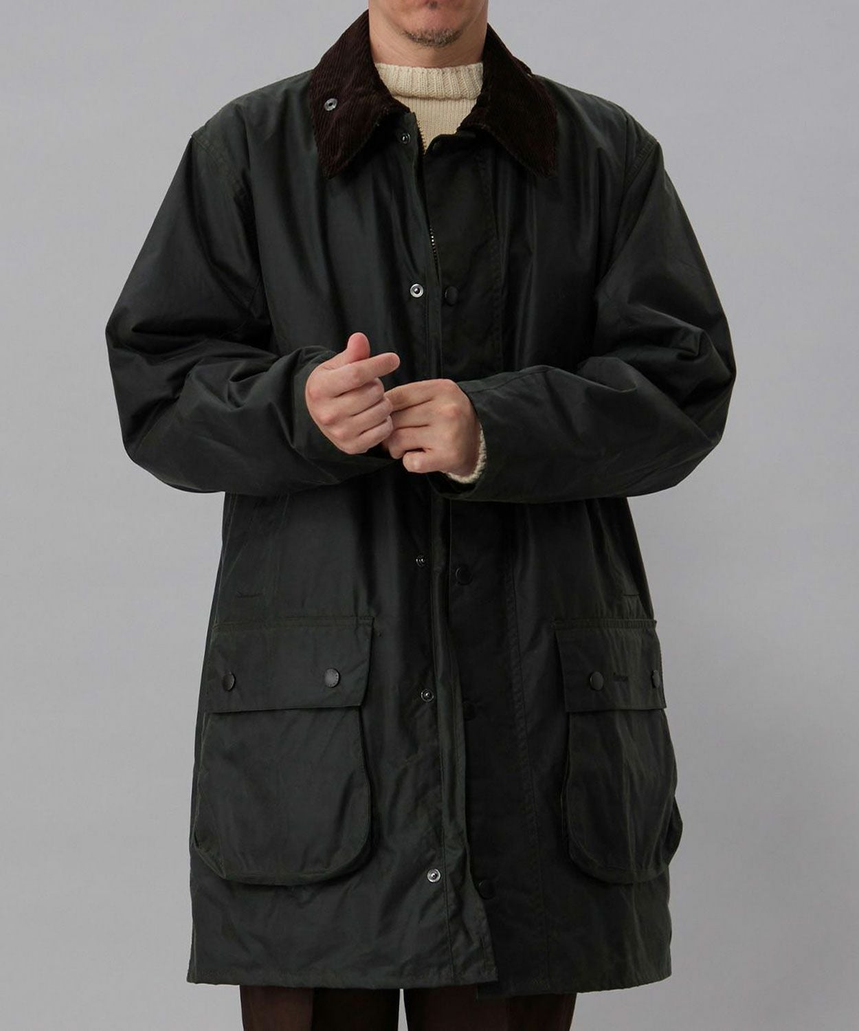 【英国製3ワラント】Barbour BODER Lサイズ ブラック ボーダー(ワックスド コットン)(UNISEX) 全1色 | BRITISH MADE