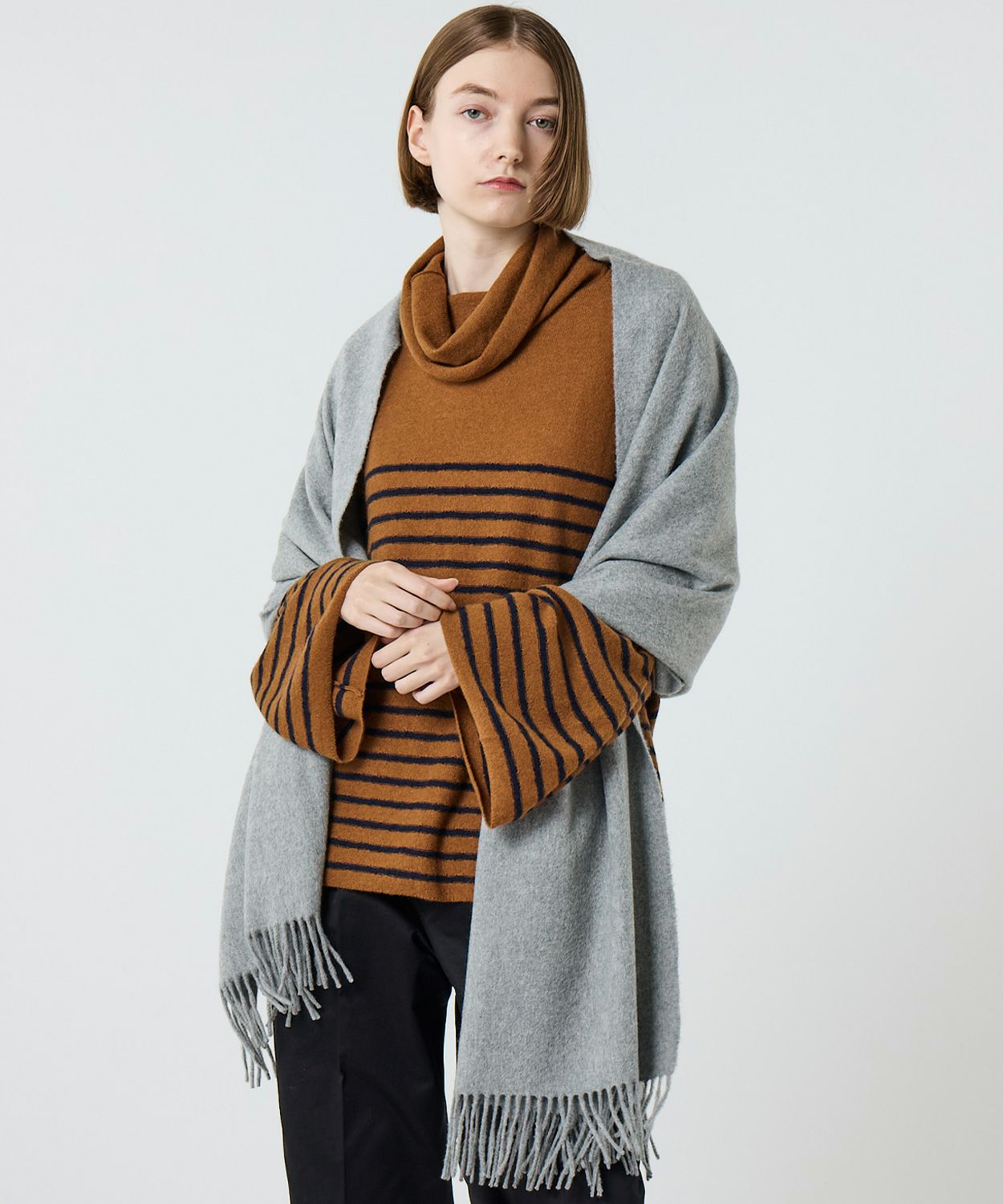 テンダーロイン　COTTON STOLE GRAY 大判プレーンストール(定番)(カシミヤ) 全7色 | BRITISH MADE