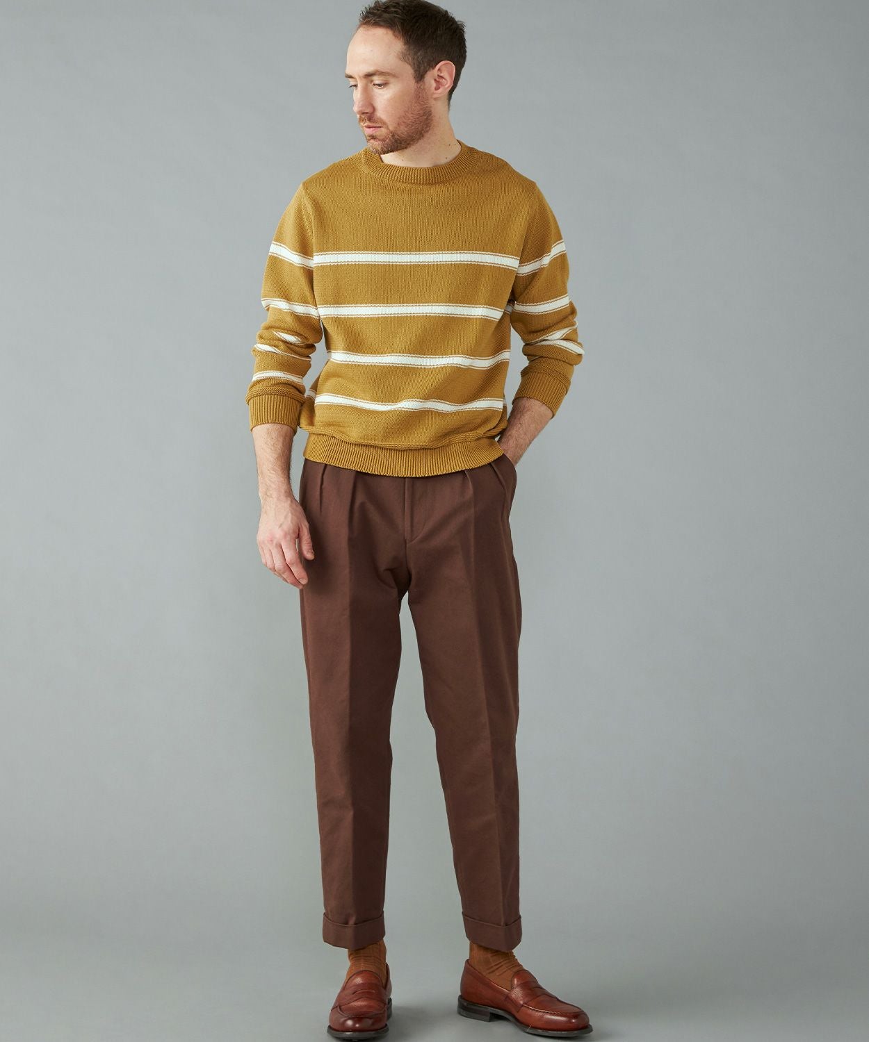 ストライプクルーネックセーター(UNISEX) 全2色 | BRITISH MADE