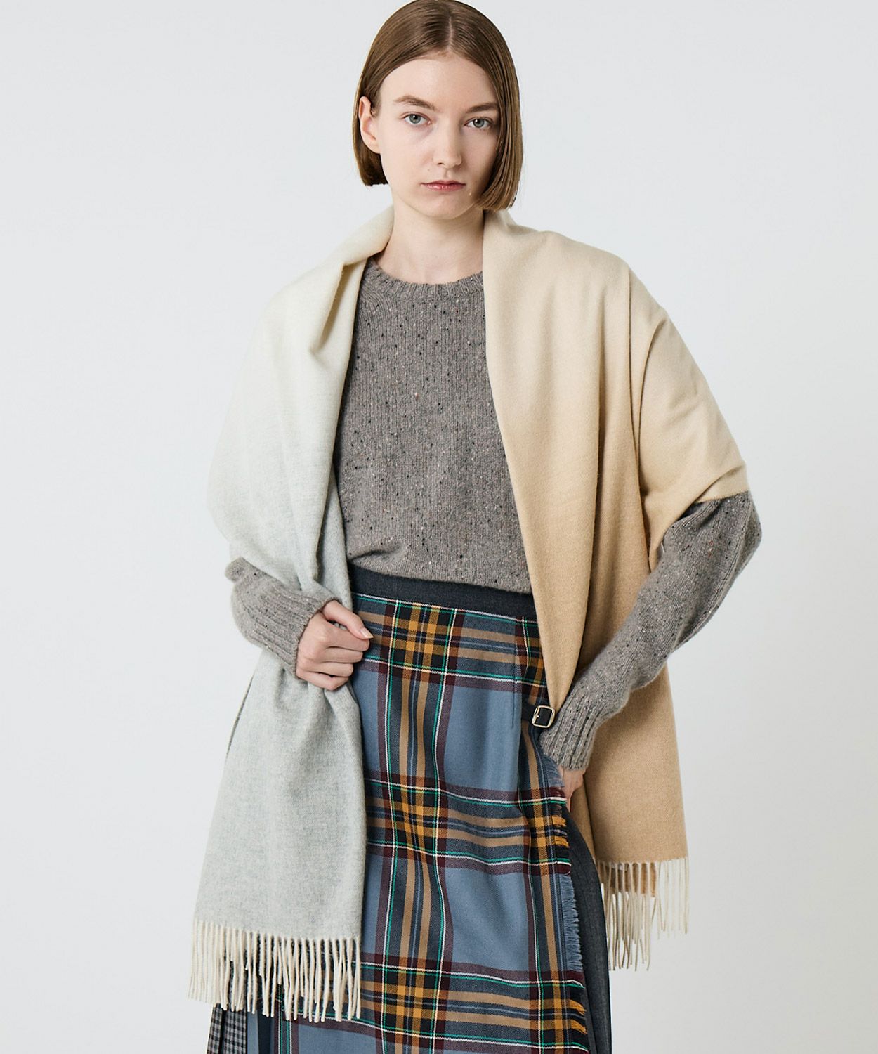 大判グラデーションストール(カシミヤ) 全2色 | BRITISH MADE
