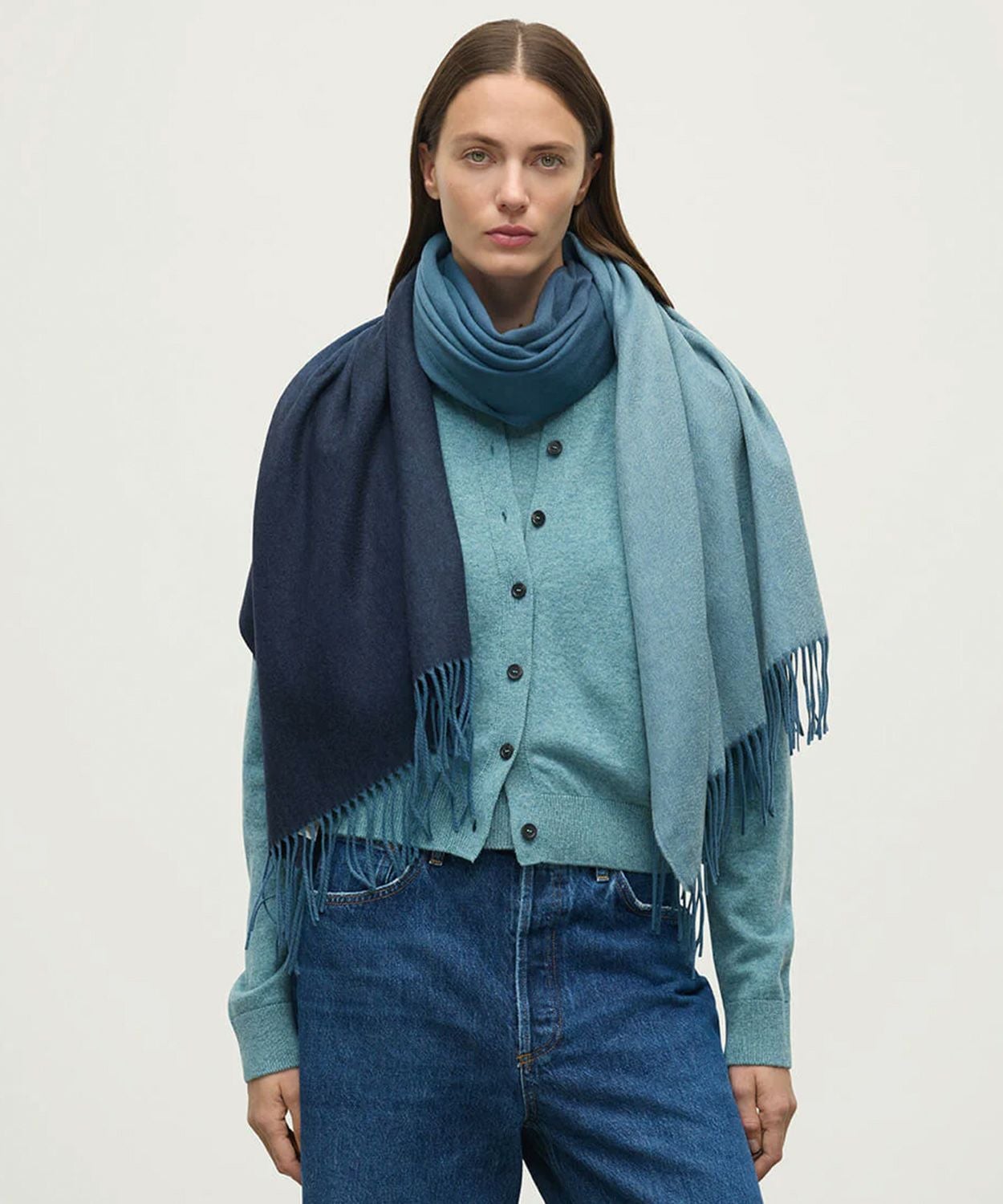 大判グラデーションストール(カシミヤ) 全2色 | BRITISH MADE