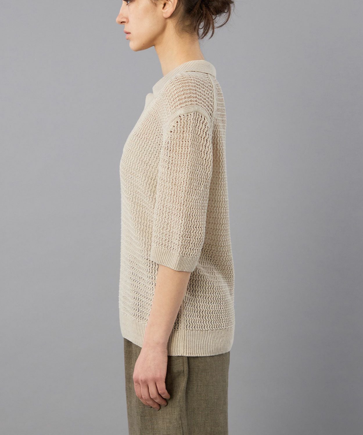 メッシュニットポロシャツ(リネン)(WOMEN) 全2色 | BRITISH MADE