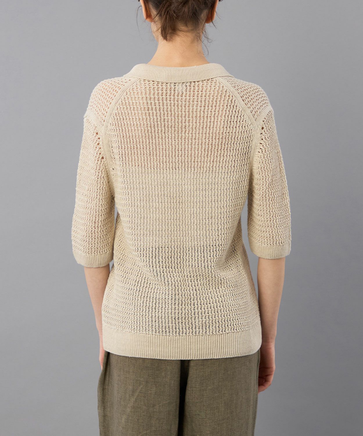 メッシュニットポロシャツ(リネン)(WOMEN) 全2色 | BRITISH MADE