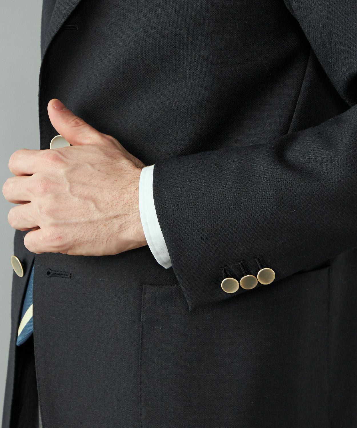美品　British Made シングル　ジャケット　テムズ　春夏　ネイビー　L BRITISH MADE ジャケット テーラードジャケット シングルブレザー