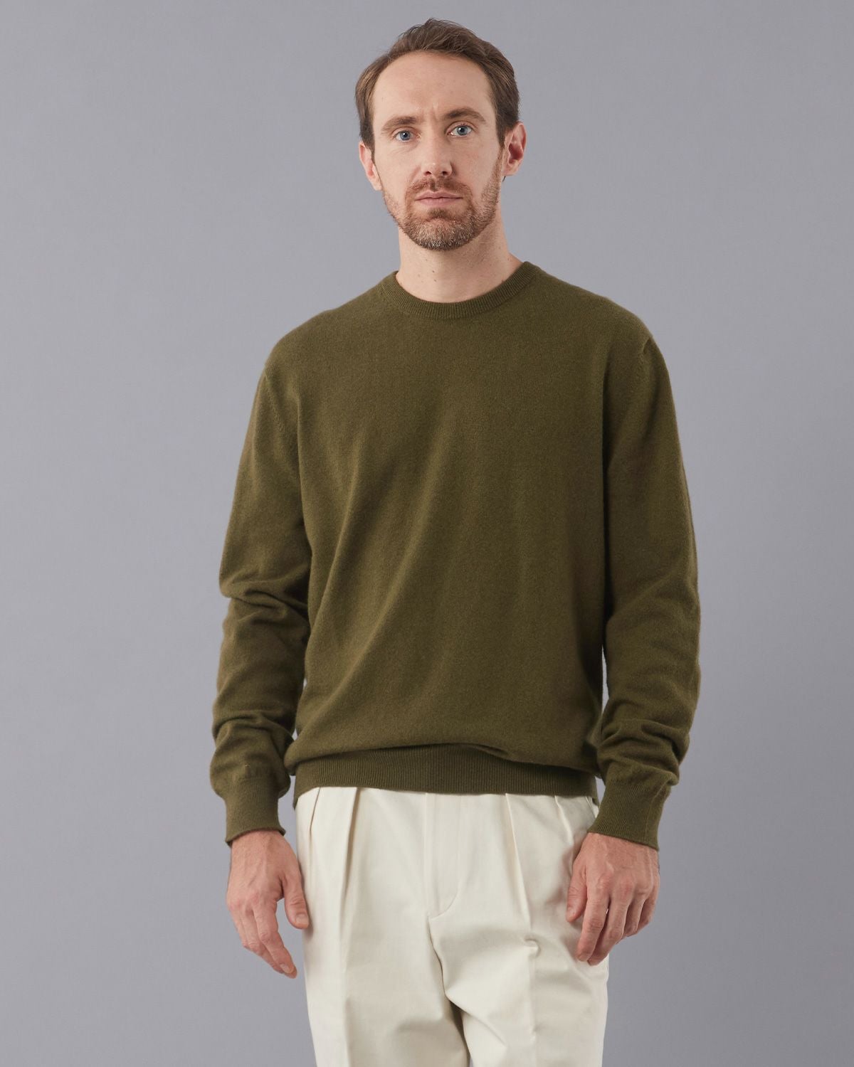 ラウンドネックセーター(カシミヤ)(MEN) 全2色 | BRITISH MADE