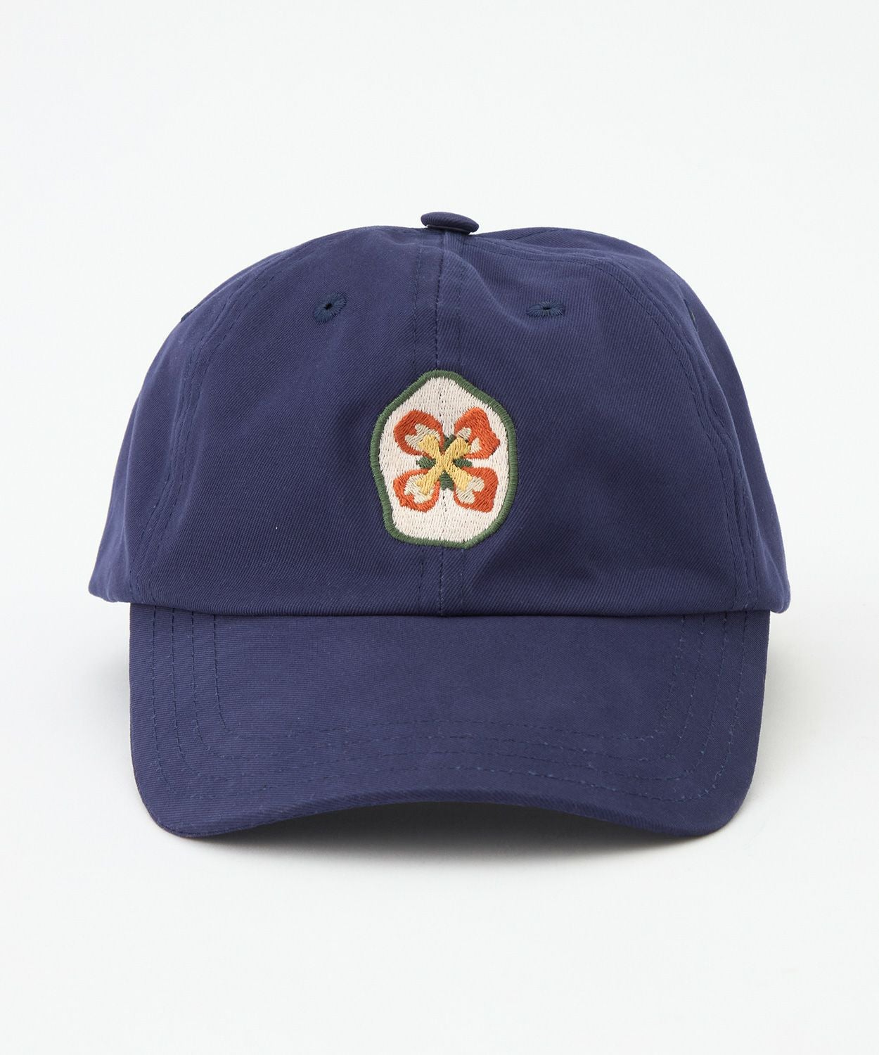 フラワーエンブレム刺繍ベースボールキャップ(コットン)(UNISEX) 全1色