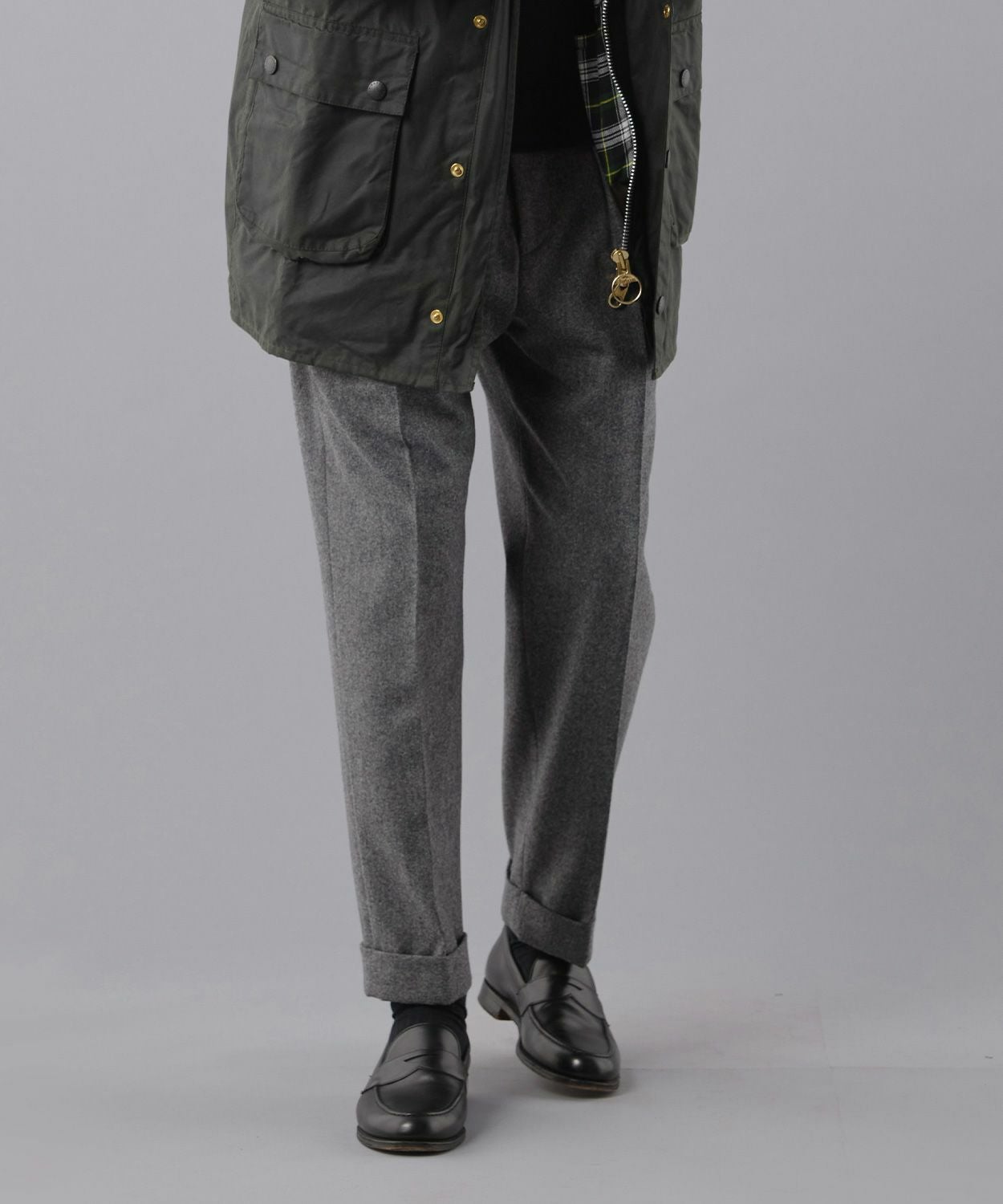 オフィサーパンツ/ポーツマス(ベルトループ付き)(フランネル)(MEN) 全2