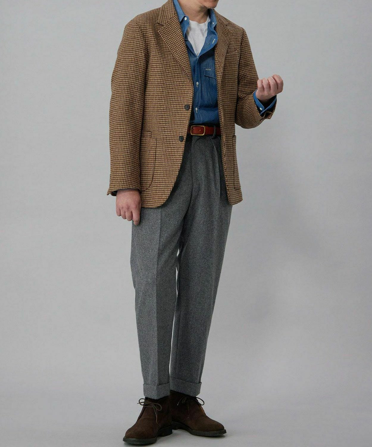 オフィサーパンツ/ポーツマス(ベルトループ付き)(フランネル)(MEN) 全2