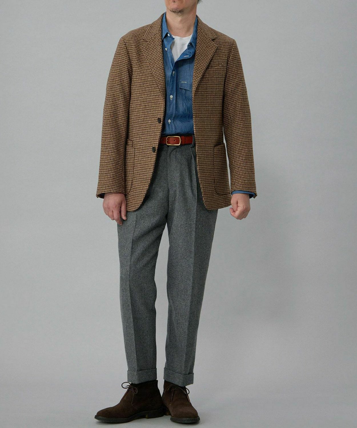 オフィサーパンツ/ポーツマス(ベルトループ付き)(フランネル)(MEN) 全2