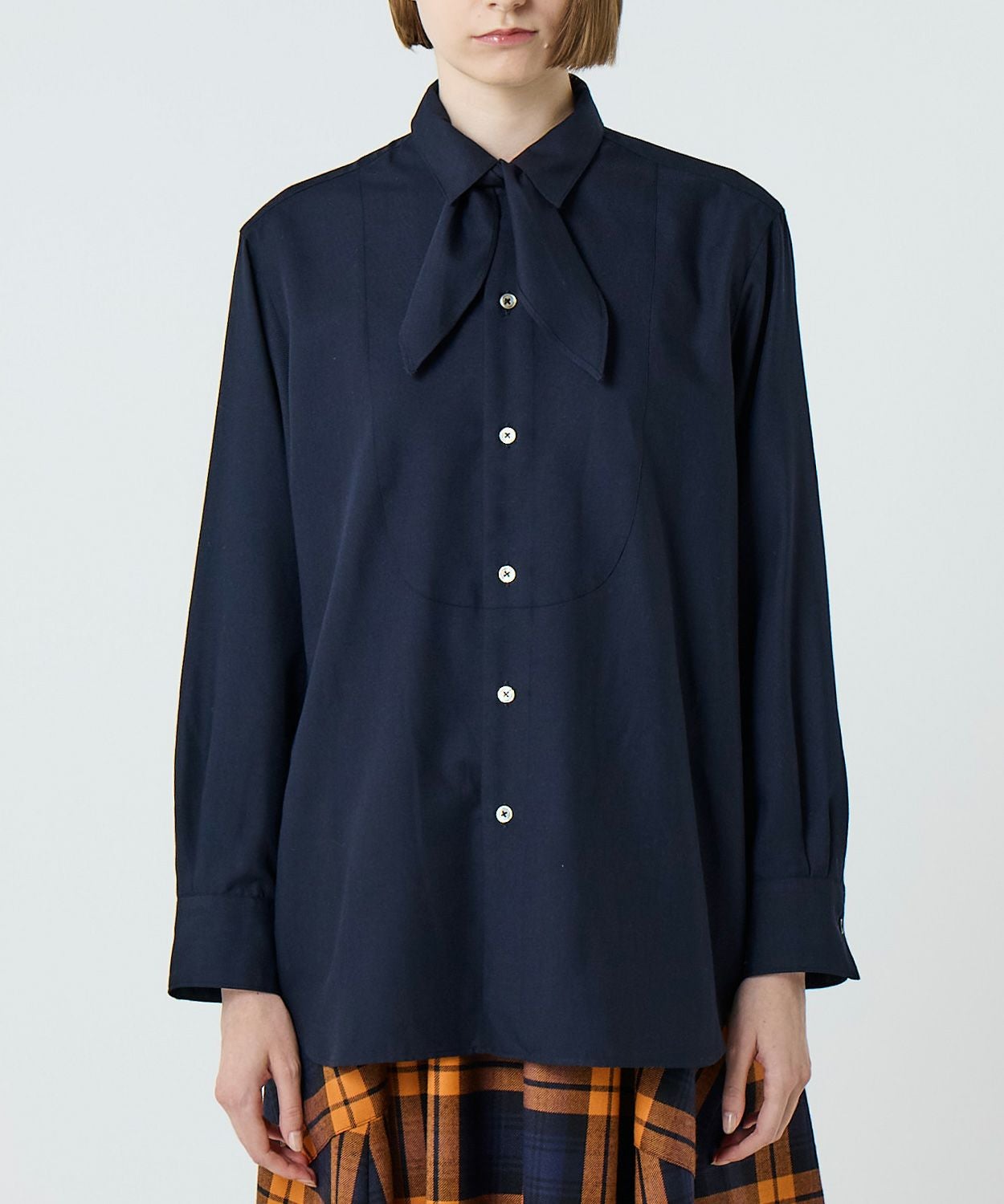 スカーフ付きクラシカルボザムシャツ(WOMEN) 全2色 | BRITISH MADE