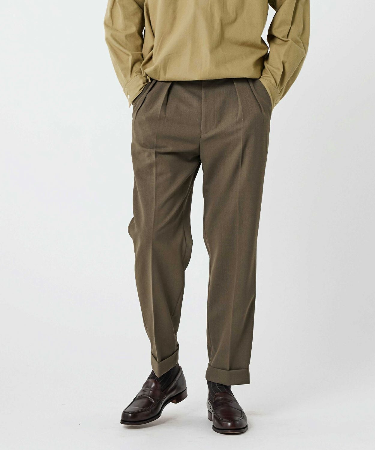 オフィサーパンツ/ポーツマス(ベルトループ付き)(ウール)(MEN) 全2色