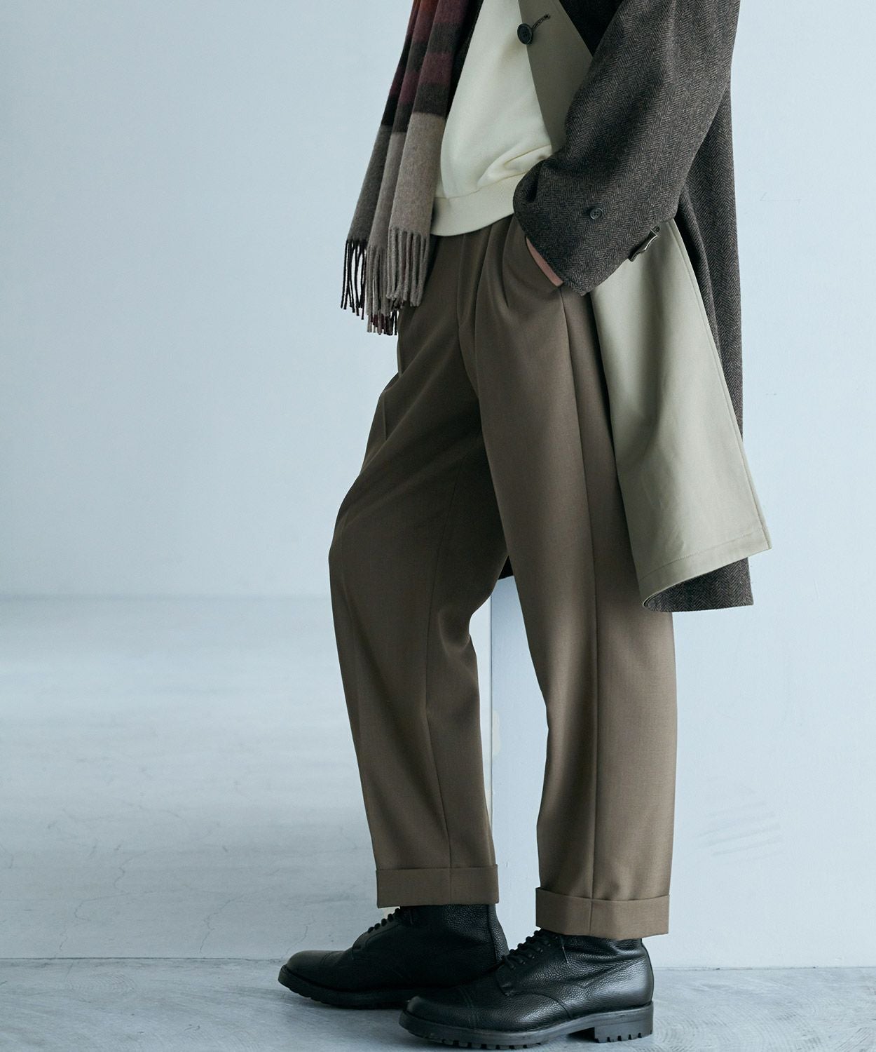 オフィサーパンツ/ポーツマス(ベルトループ付き)(ウール)(MEN) 全2色