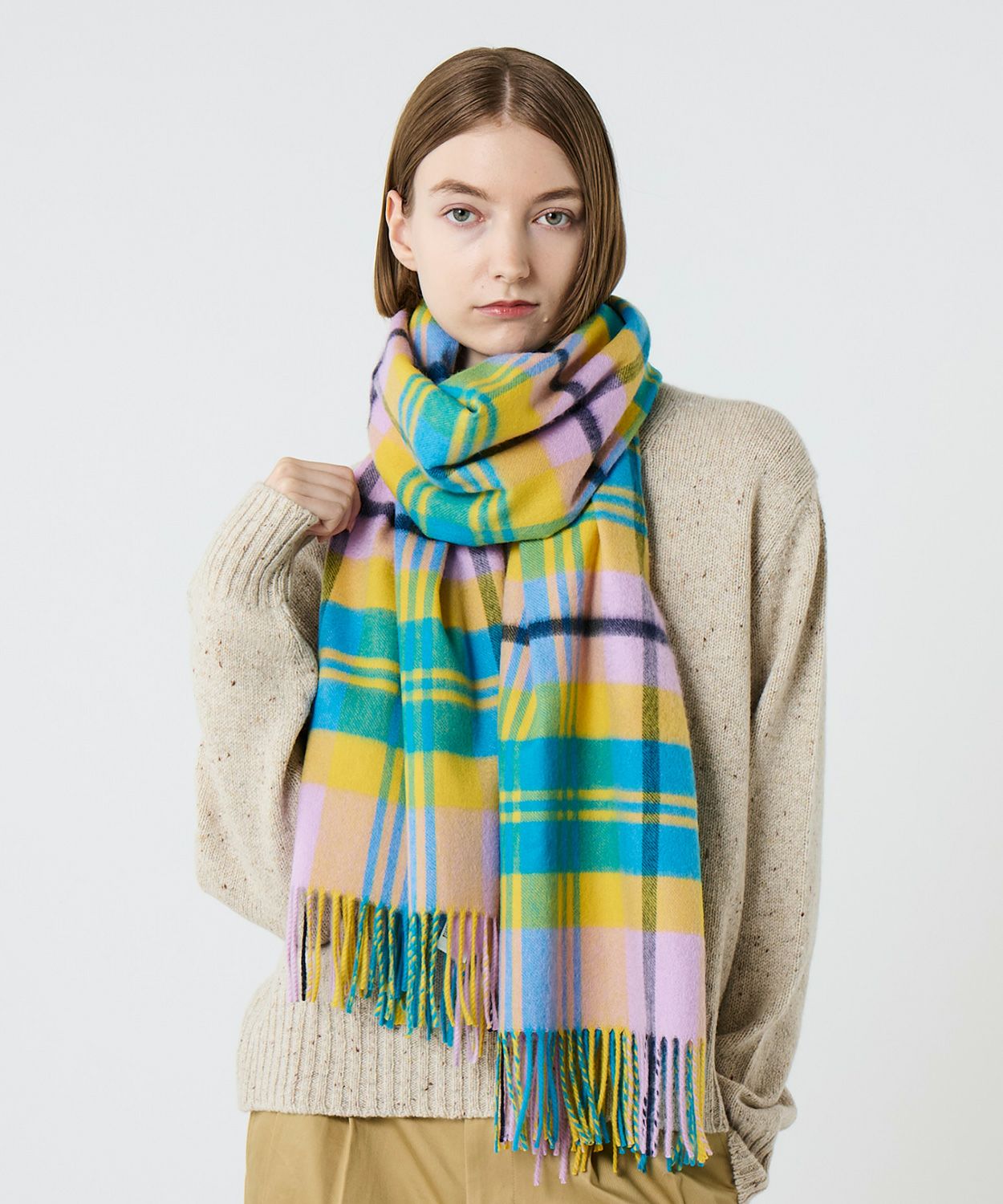 別注]大判チェックストール(カシミヤ) 全2色 | BRITISH MADE