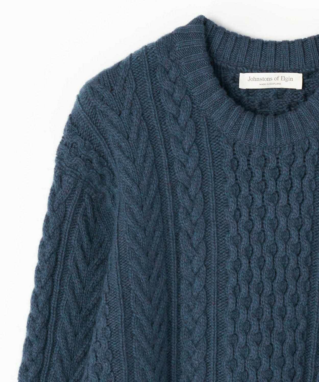 ラウンドネックアランセーター(カシミヤ)(MEN) 全2色 | BRITISH MADE