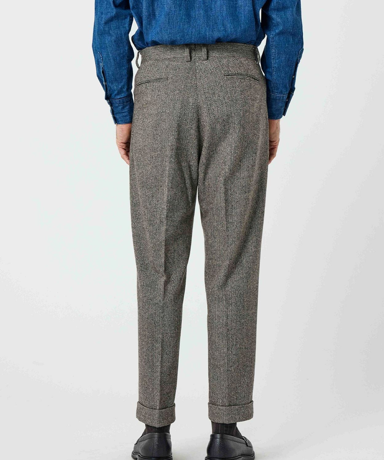 オフィサーパンツ/ポーツマス(ベルトループ付き)(ヘリンボーン)(MEN