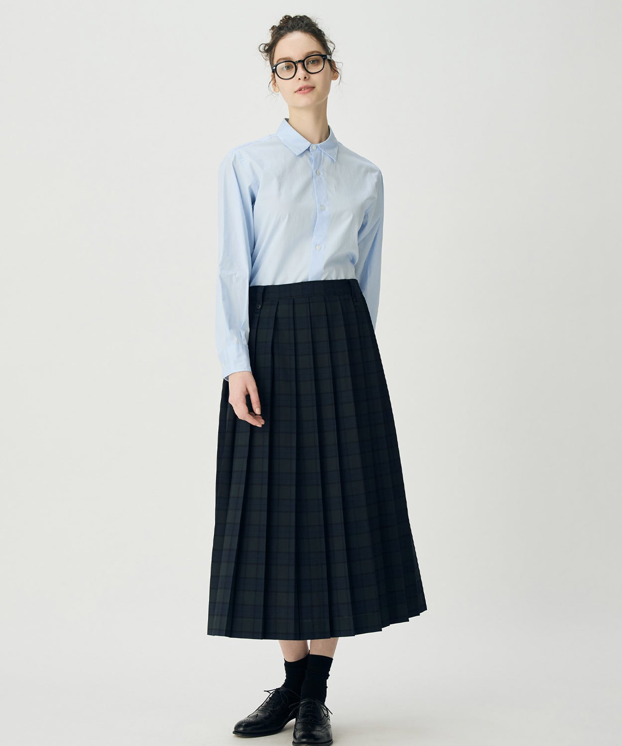 ボタンループプリーツスカート(チェック) 全2色 | BRITISH MADE