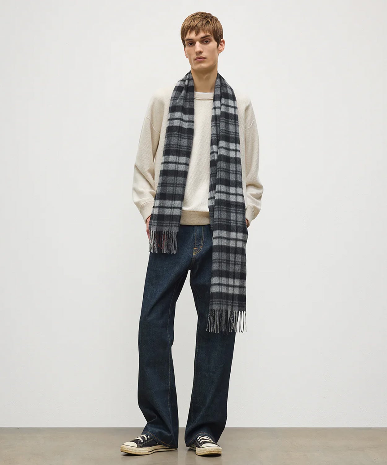 中判チェックスカーフ(新色)(カシミヤ) 全2色 | BRITISH MADE