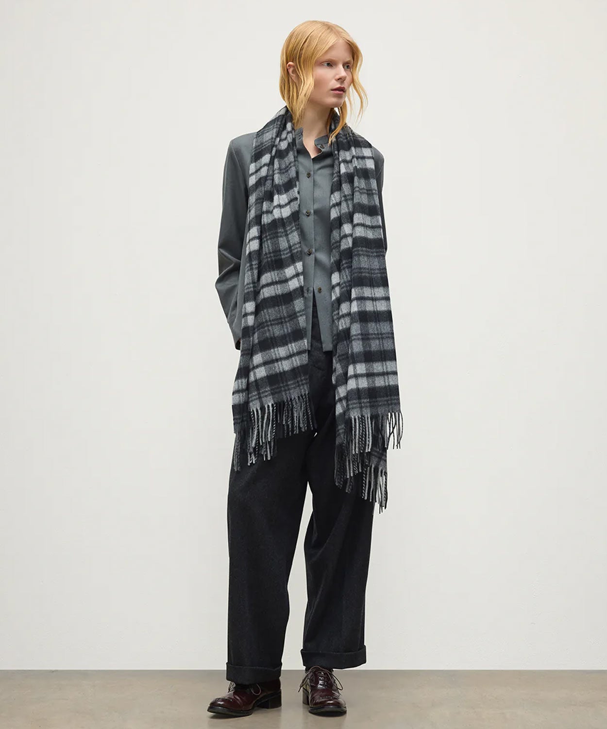 中判チェックスカーフ(新色)(カシミヤ) 全2色 | BRITISH MADE