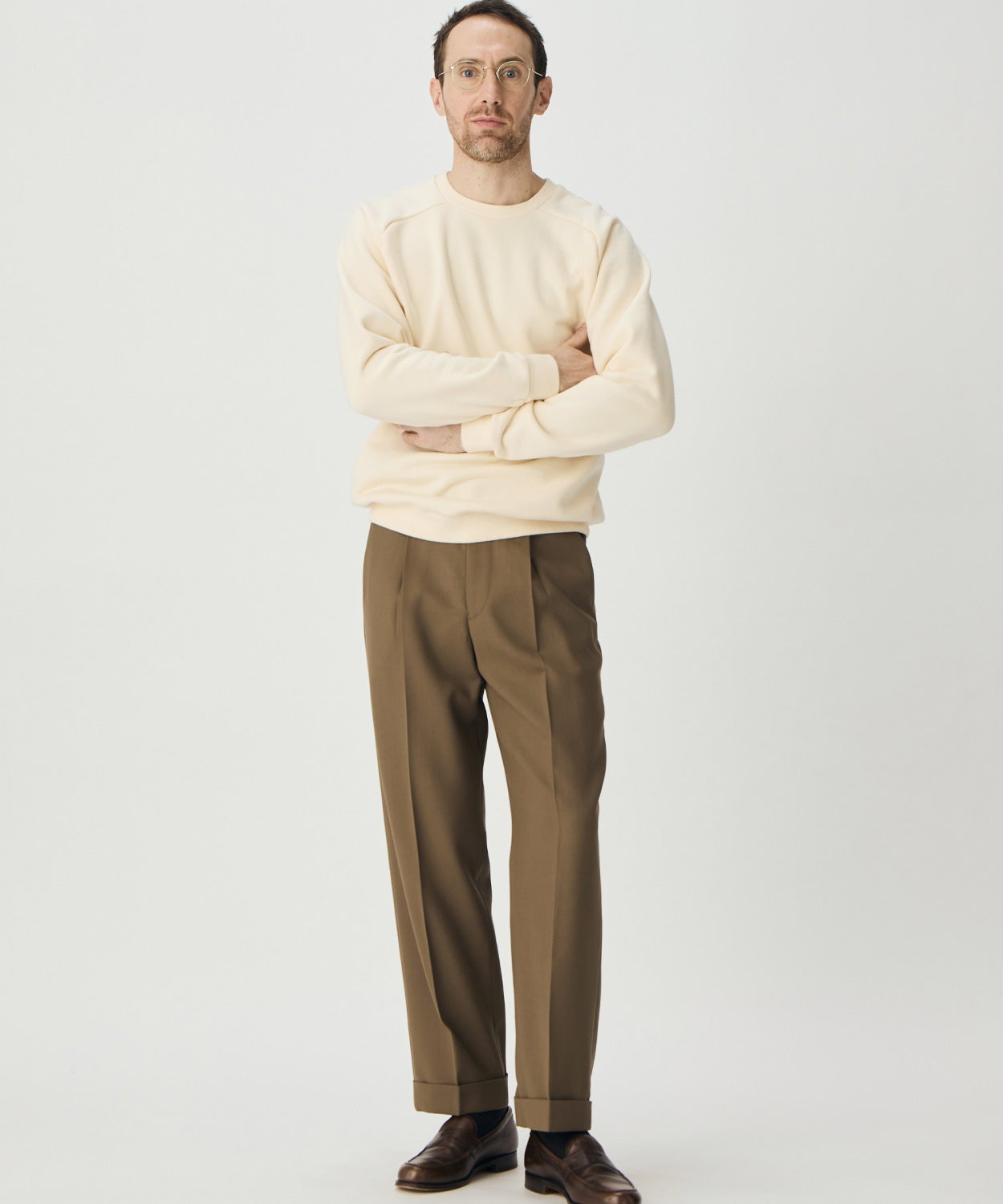 ドレスワイドパンツ/セントアイヴス(ウール)(MEN) 全2色 | BRITISH MADE