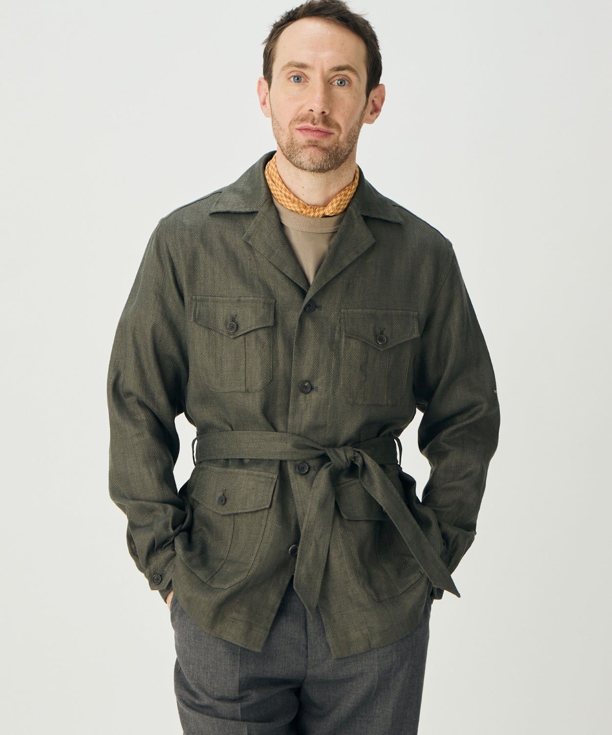 サファリジャケット/サウサンプトン(リネン)(MEN) 全2色 | BRITISH MADE