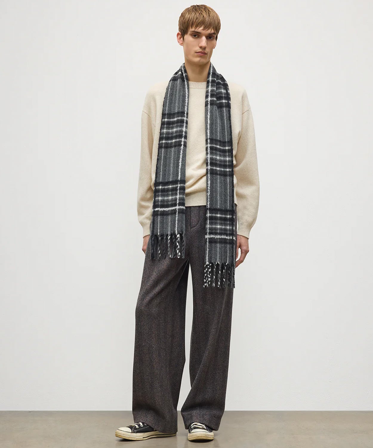 タータンチェックマフラー(ウールカシミヤシルク) 全3色 | BRITISH MADE