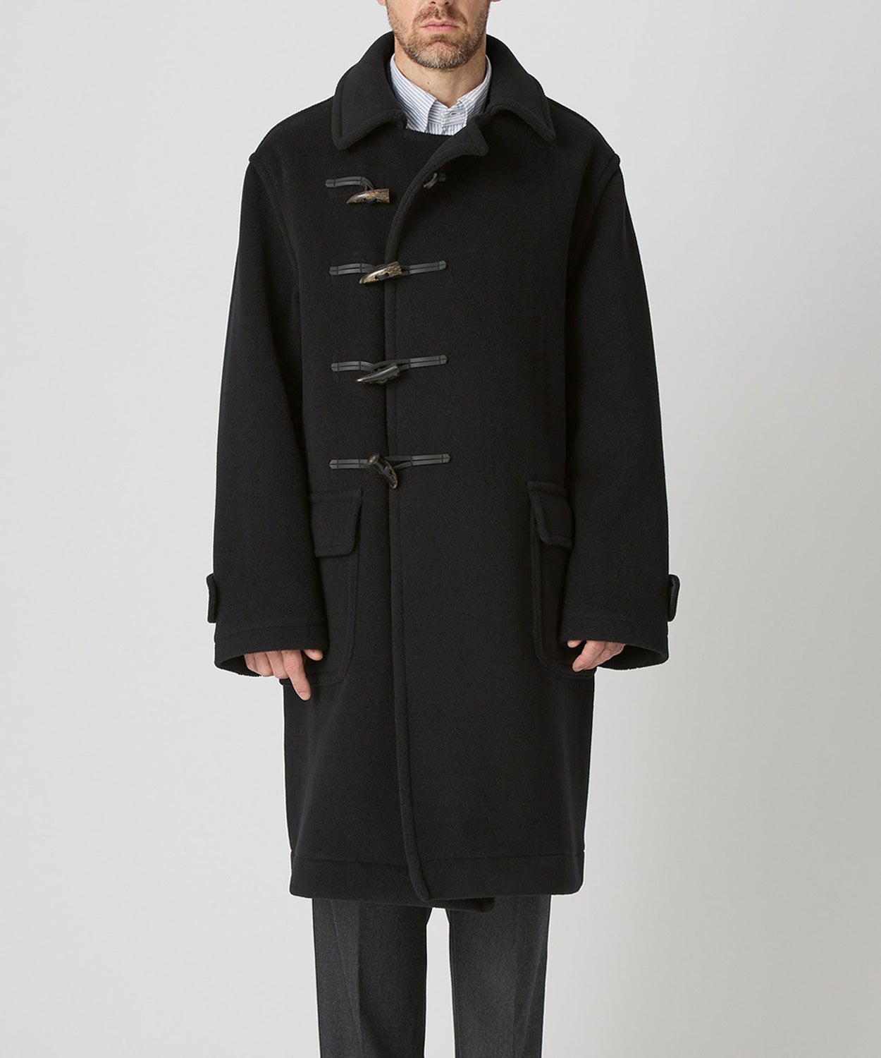 ヘリンボーンポストマンダッフルコート(ウール)(MEN) 全2色 | BRITISH MADE
