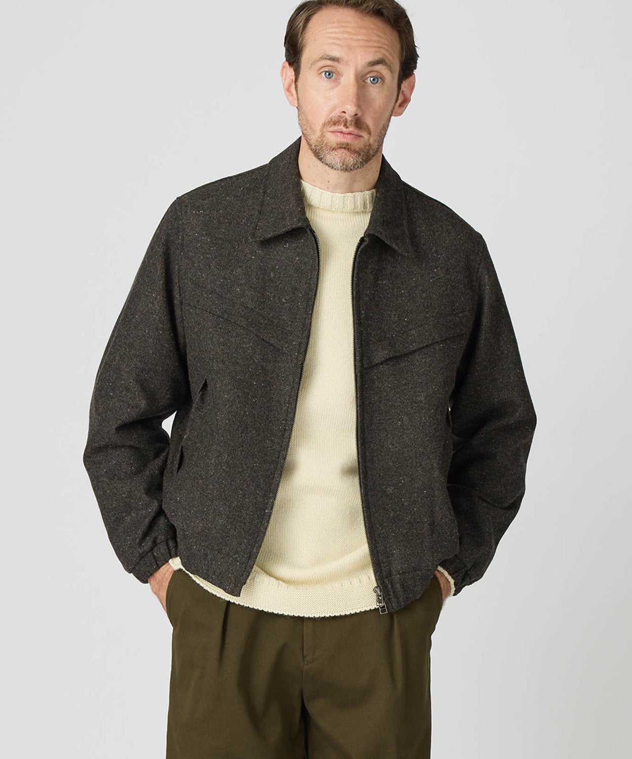 ショートブルゾン/ブラッドフォード(ネップ)(MEN) 全2色 | BRITISH MADE
